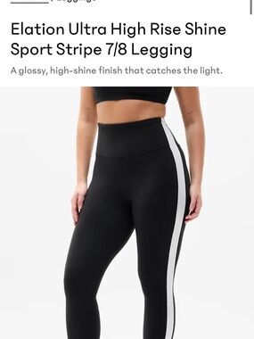 Elation Ultra High Rise Shine Sport Stripe 7/8 Legging